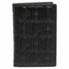 Carolina Herrera Signature Embossed Leather Bifold Card Case Men - Black