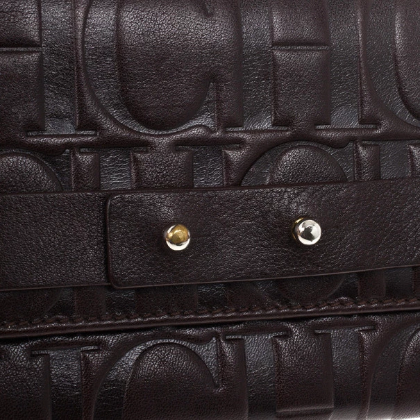Carolina Herrera Monogram Embossed Flap Wallet Men - Brown