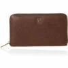 Carolina Herrera Large Brown Leather Zip Around Wallet Men