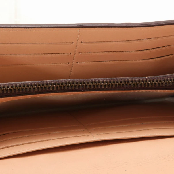 Carolina Herrera Blue Embossed Leather Continental Wallet Men