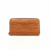 Carolina Herrera Brown Embossed Leather Zippy Wallet Men - Tan