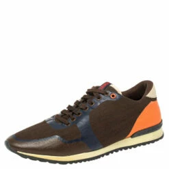 Carolina Herrera Multicolor Leather And Canvas Low Top Sneakers Size 43 Men