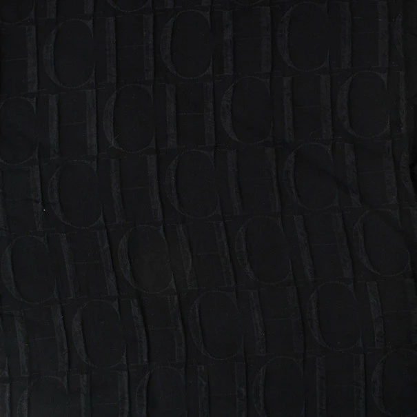 Carolina Herrera Black Monogram Scarf Uncategorized