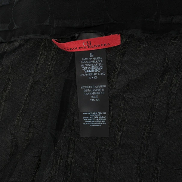 Carolina Herrera Black Monogram Scarf Uncategorized