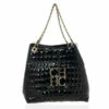 Carolina Herrera Black Patent Quilted Tote Uncategorized