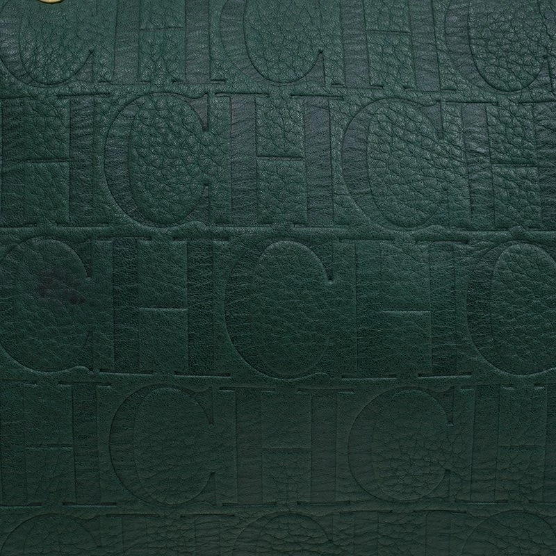 Carolina Herrera Green Monogram Canvas Andy Boston Bag Uncategorized