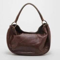 Carolina Herrera Brown Leather Small Hobo Uncategorized