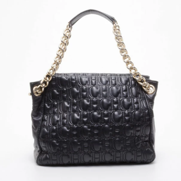 Carolina Herrera Monogram Chain Handle Tote Uncategorized