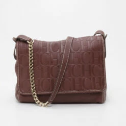 Carolina Herrera Brown Monogram Messenger Uncategorized