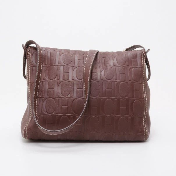 Carolina Herrera Brown Monogram Messenger Uncategorized