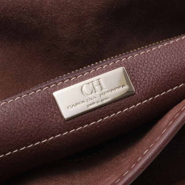 Carolina Herrera Brown Monogram Messenger Uncategorized