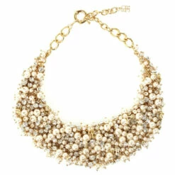 Carolina Herrera Faux Pearl Crystal Necklace Women - Gold