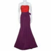 Carolina Herrera Red And Purple Color-block Silk Strapless Gown L Women