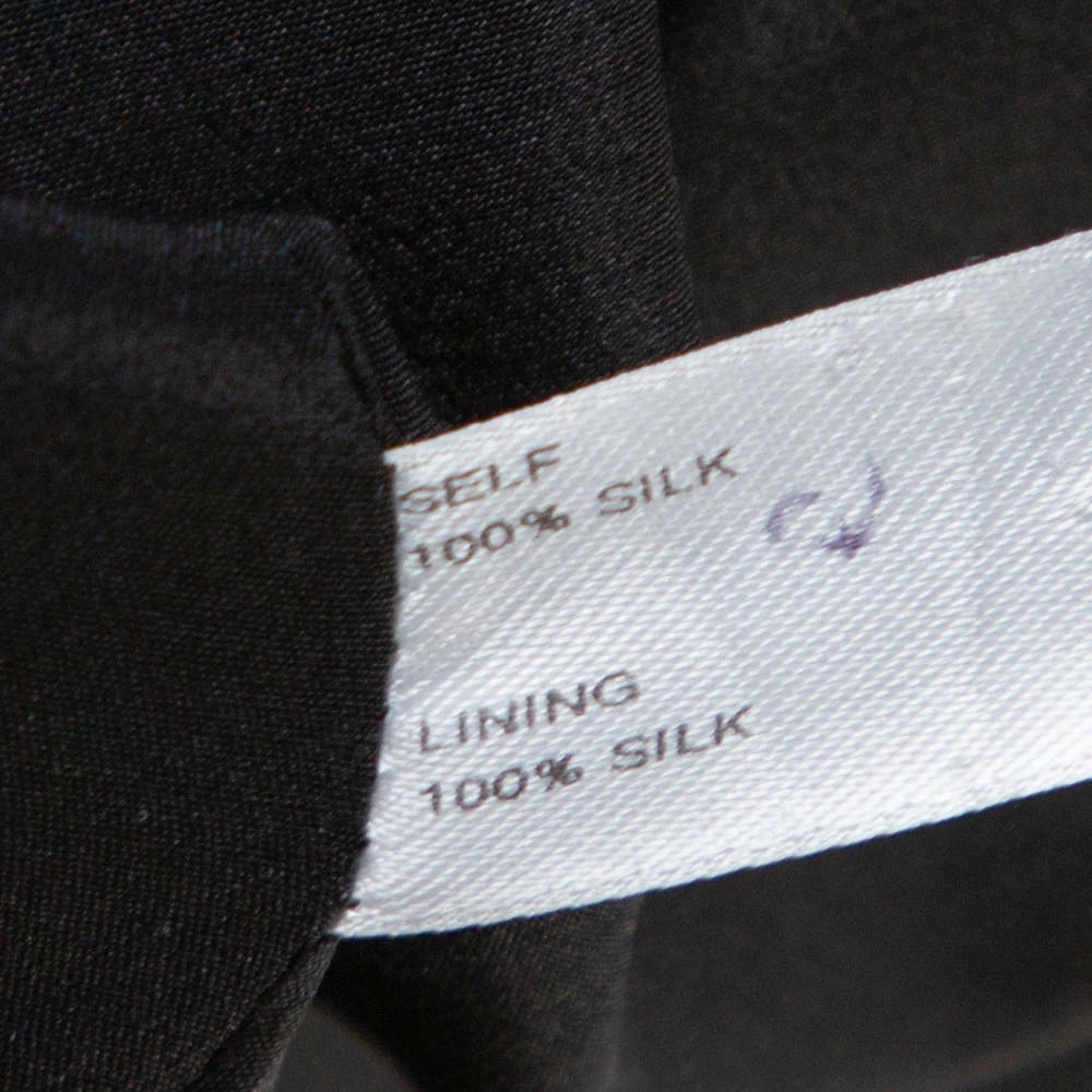 Carolina Herrera Black Silk Fit & Flare Long Skirt L Women