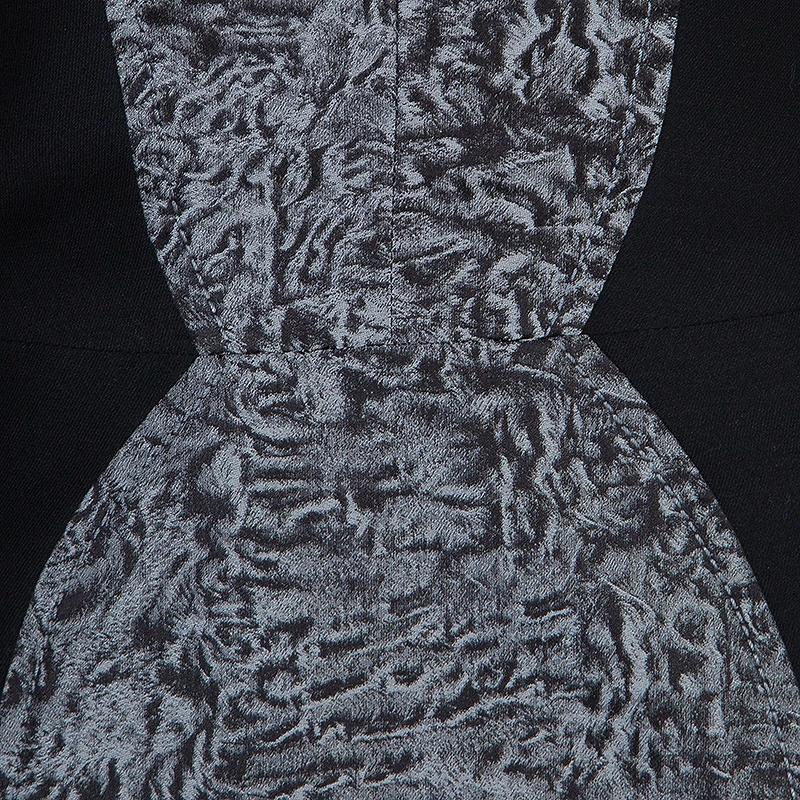 Carolina Herrera Black Contrast Hourglass Panel Detail Short Sleeve Dress M Women