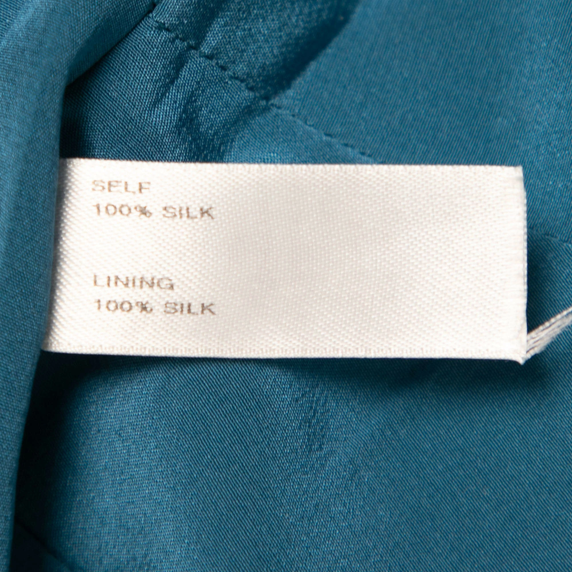 Carolina Herrera Blue Silk Sleeveless Gown M Women