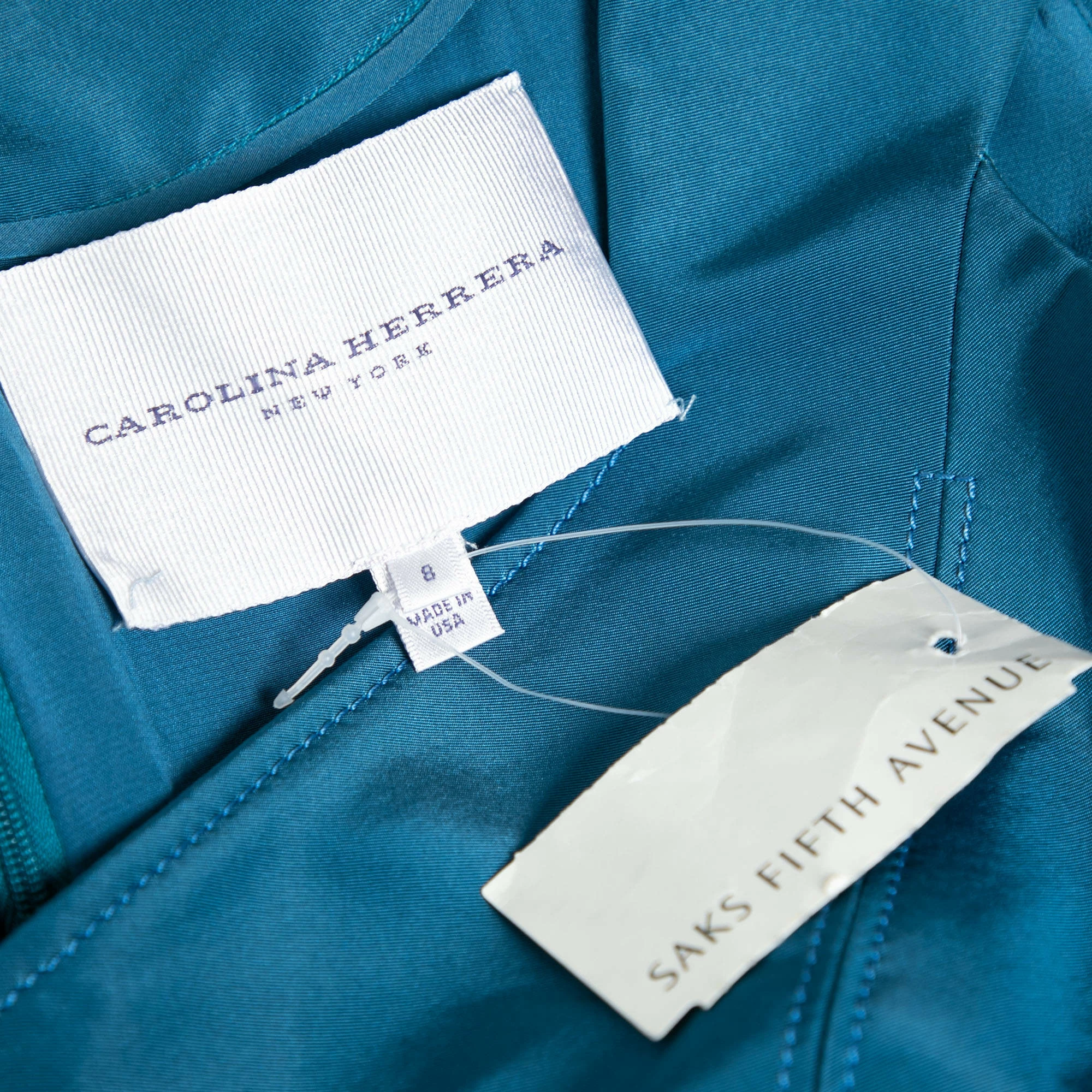 Carolina Herrera Blue Silk Sleeveless Gown M Women