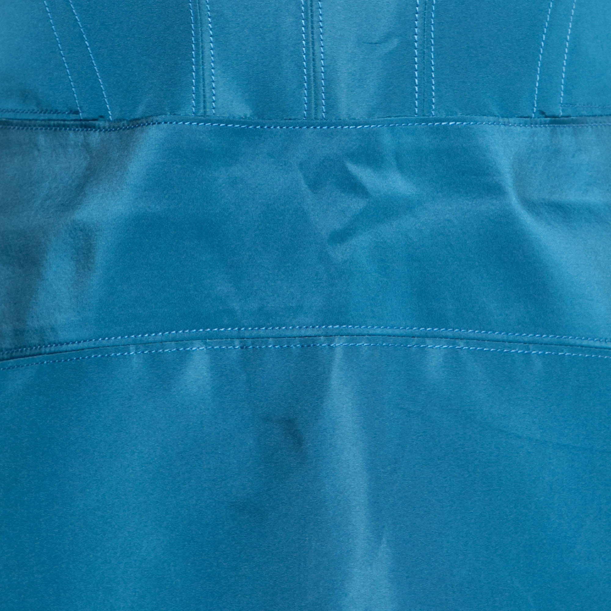 Carolina Herrera Blue Silk Sleeveless Gown M Women