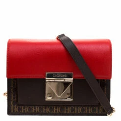 Carolina Herrera Brown/Red Small Carry On Bandoulière Bag Women