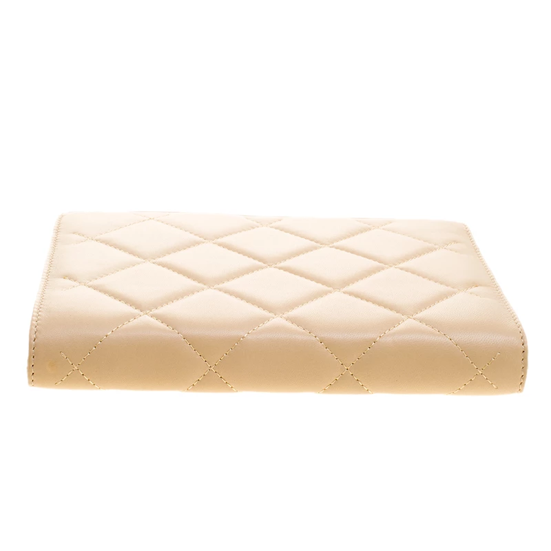 Carolina Herrera Beige Leather Chain Clutch Women