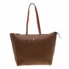 Carolina Herrera Brown Monogram Leather Shopper Tote Women