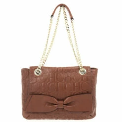 Carolina Herrera ‘Holly' Brown Monogram Embossed Bag Women