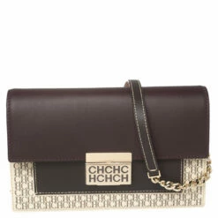 Carolina Herrera Multicolor Signature Coated Canvas And Leather Flap Shoulder Bag Women