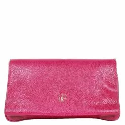 Carolina Herrera Pink Leather Flap Bag With Gold Chain Women