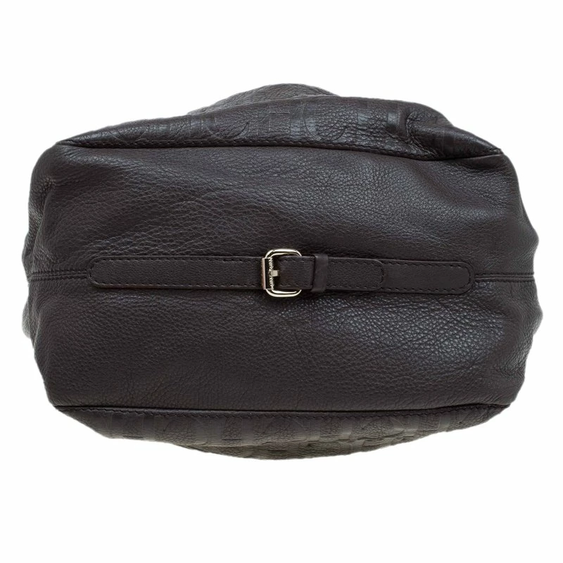 Carolina Herrera Dark Brown Monogram Leather Balmoral Tote Women