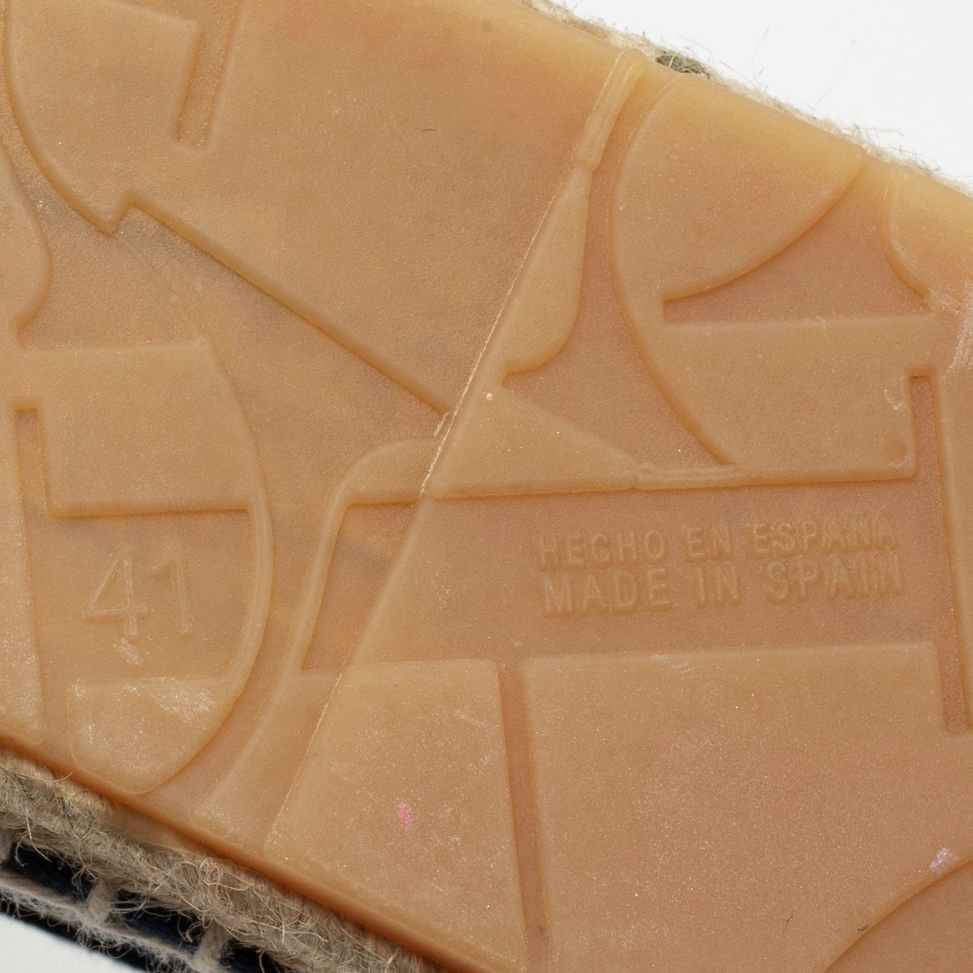 Carolina Herrera Blue Monogram Canvas Espadrille Flats Size 41 Women