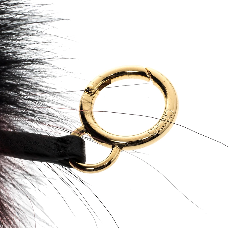 Carolina Herrera Black/Red Fur Touky Bag Charm Women