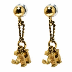 Carolina Herrera CH Gold Tone Drop Earrings Women
