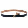 Carolina Herrera Dark Blue Leather CHHC Buckle Belt 85CM Women