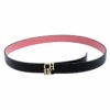 Carolina Herrera Black Leather CHHC Buckle Belt 80CM Women