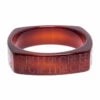 Carolina Herrera Tan Brown Logo Etched Wide Bangle Bracelet Women