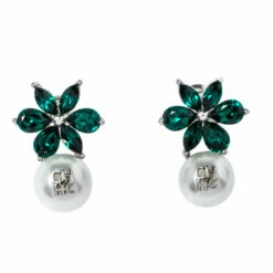 Carolina Herrera Green Crystal Jasmine Drop Earrings Women