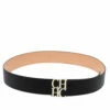 Carolina Herrera Black Leather CHHC Logo Belt 90CM Women