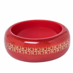 CH Carolina Herrera Red Resin Wide Bangle Bracelet Women