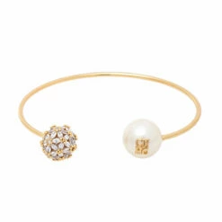 Carolina Herrera Bouquet Jasmine Gold Tone Cuff Bracelet Women