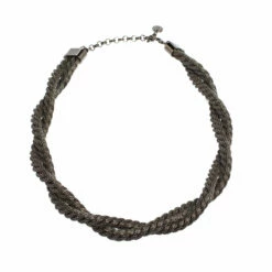 Carolina Herrera Double Strand Twisted Gunmetal Tone Rope Necklace Women - Black