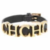 Carolina Herrera Brown Leather Logo Charm Bracelet Women
