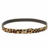 Carolina Herrera Brown Animal Print Calf Hair Narrow Waist Belt 75CM Women