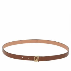 Carolina Herrera Brown Leather CHHC Buckle Belt 85CM Women
