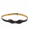 Carolina Herrera Black Leather Bow Slim Belt 75CM Women
