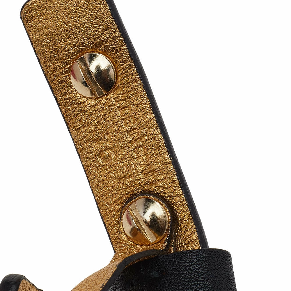 Carolina Herrera Black Leather Bow Slim Belt 75CM Women