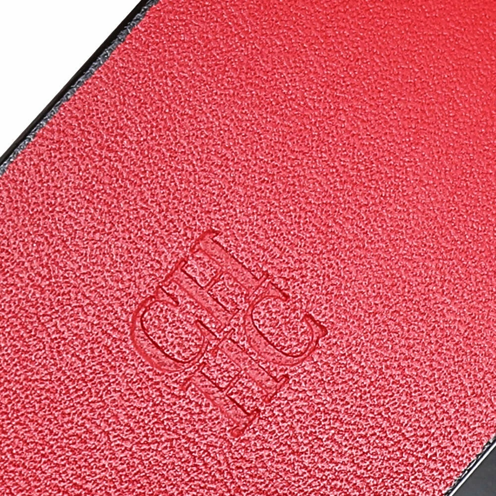 Carolina Herrera Black Leather CH Belt 90cm Women