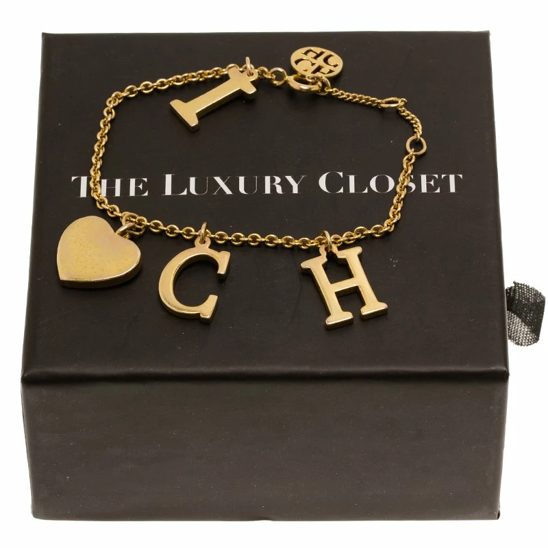 Carolina Herrera I Love CH Gold Tone Bracelet Women