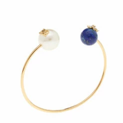 Alternative view of Carolina Herrera Jasmine Duo Pearl & Lapis Lazuli Cuff Bracelet Women