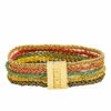 Carolina Herrera Gold Tone Braided Lurex Detail Multi Strand Bracelet Women