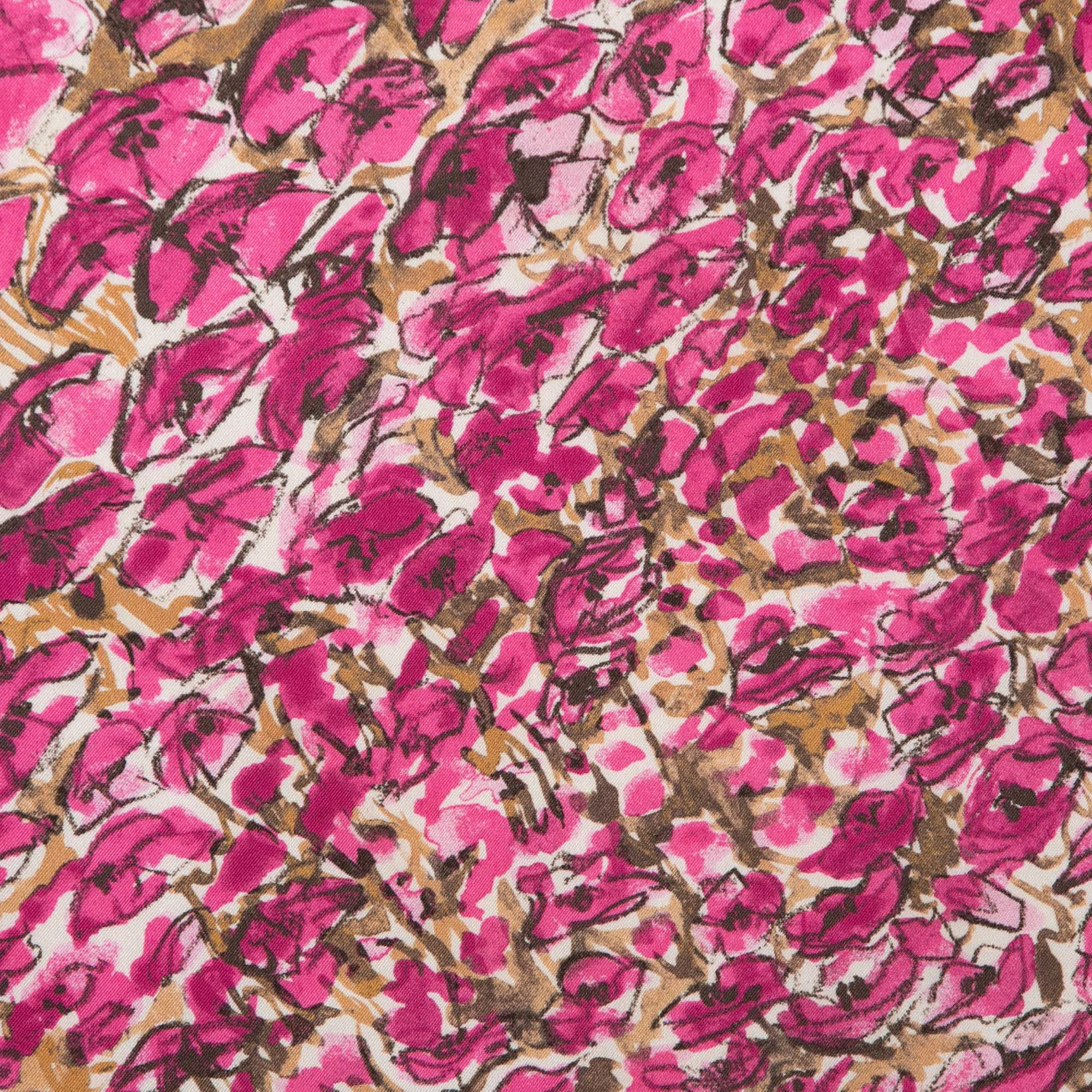 Carolina Herrera Pink Floral Print Silk Scarf Women